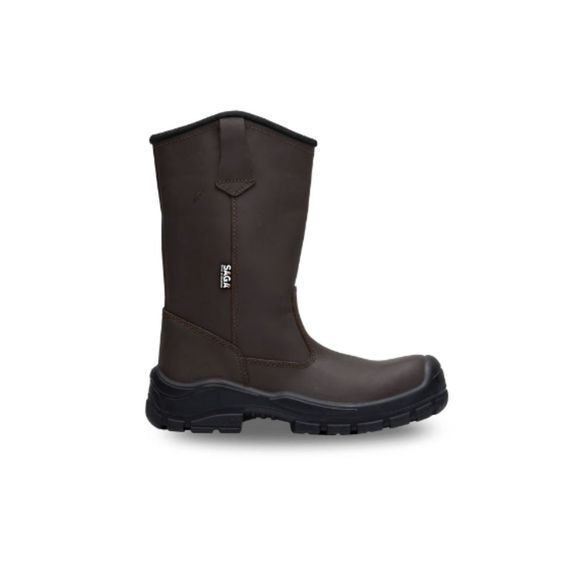 NEW MENS SAFETY WORK BOOTS- IMPACT & SLIP RESISTANT, WATERPROOF | BROWN SIZE 10 - Picture 2 of 6
